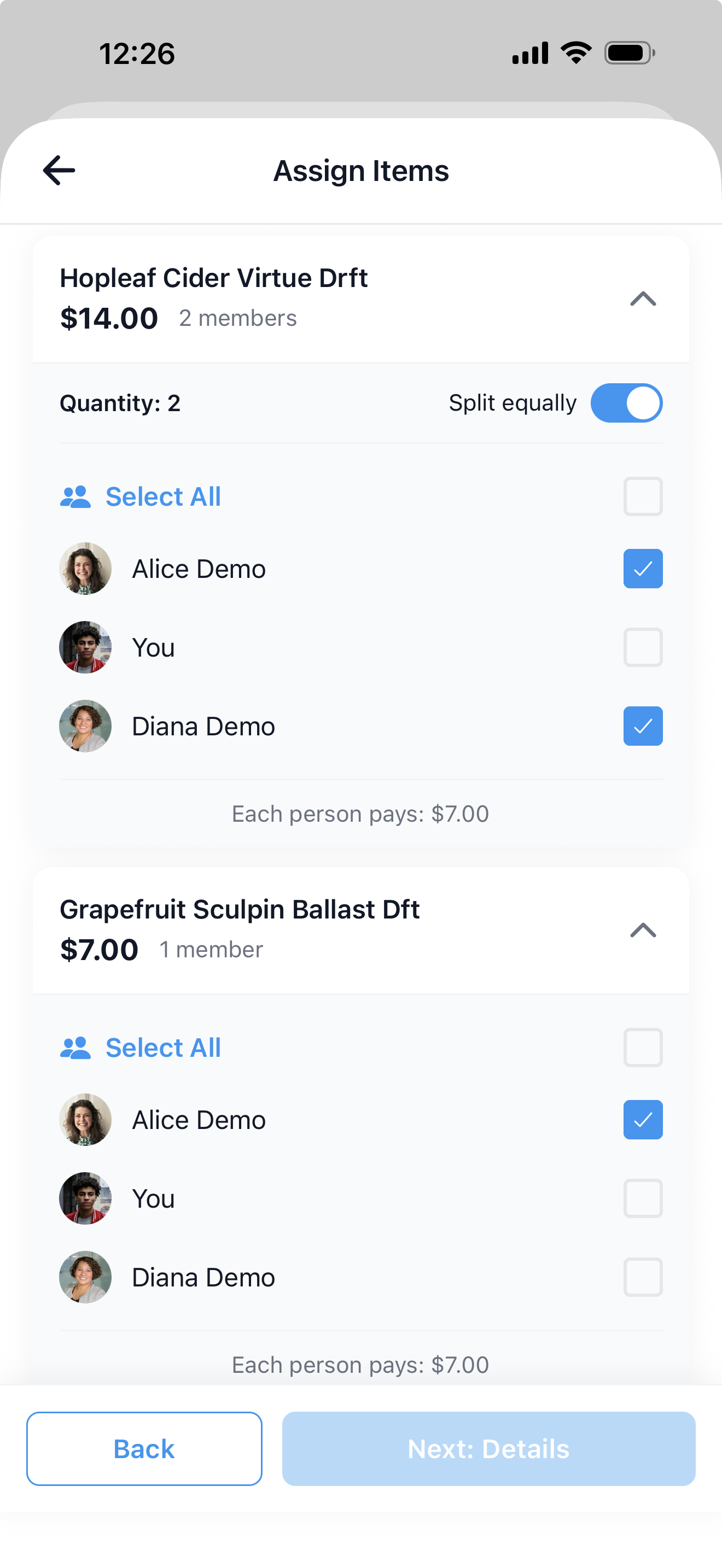 Item Assignment UI